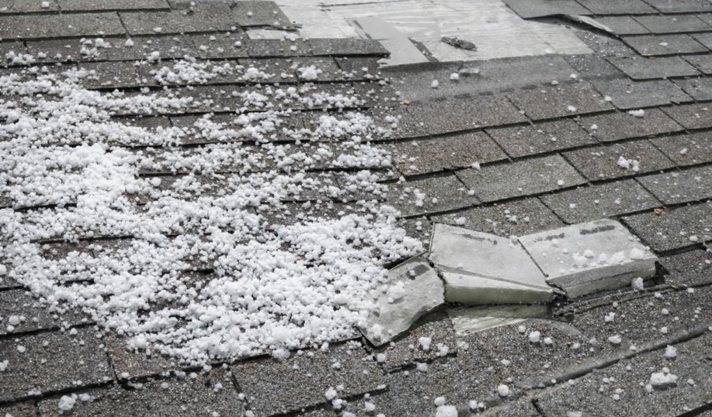 roof with hail damage