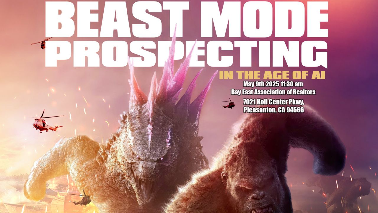 A poster for a movie called beast mode prospecting in the age of ai.