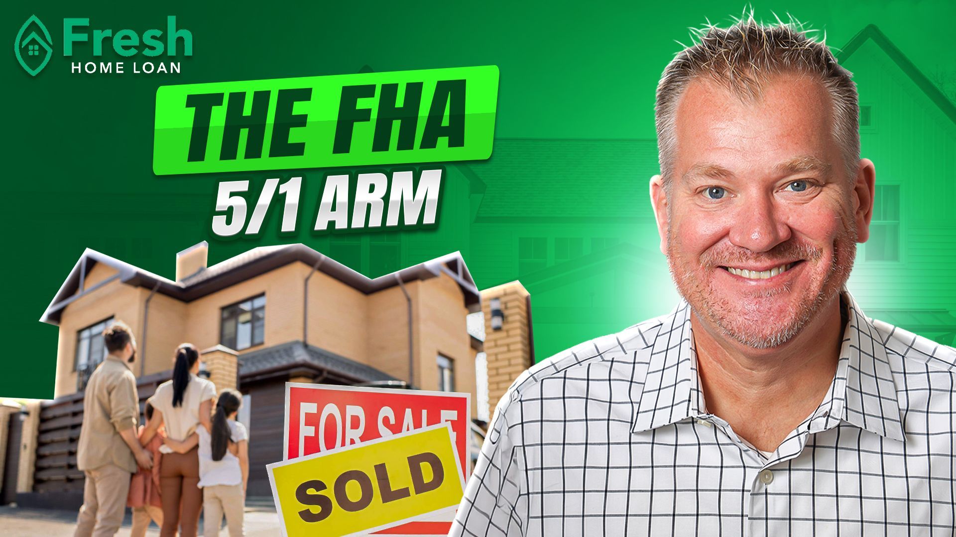 A man is holding a sold sign in front of a house.