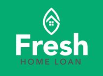 The fresh home loan logo is green and white with a house in the middle.