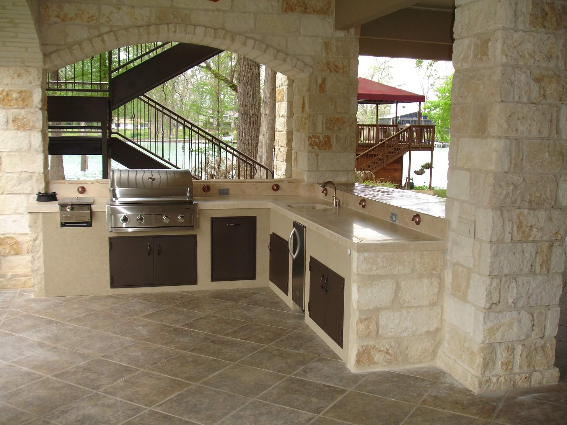 outdoor concrete barbeque