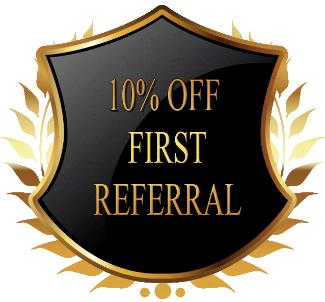 10% off first referral.