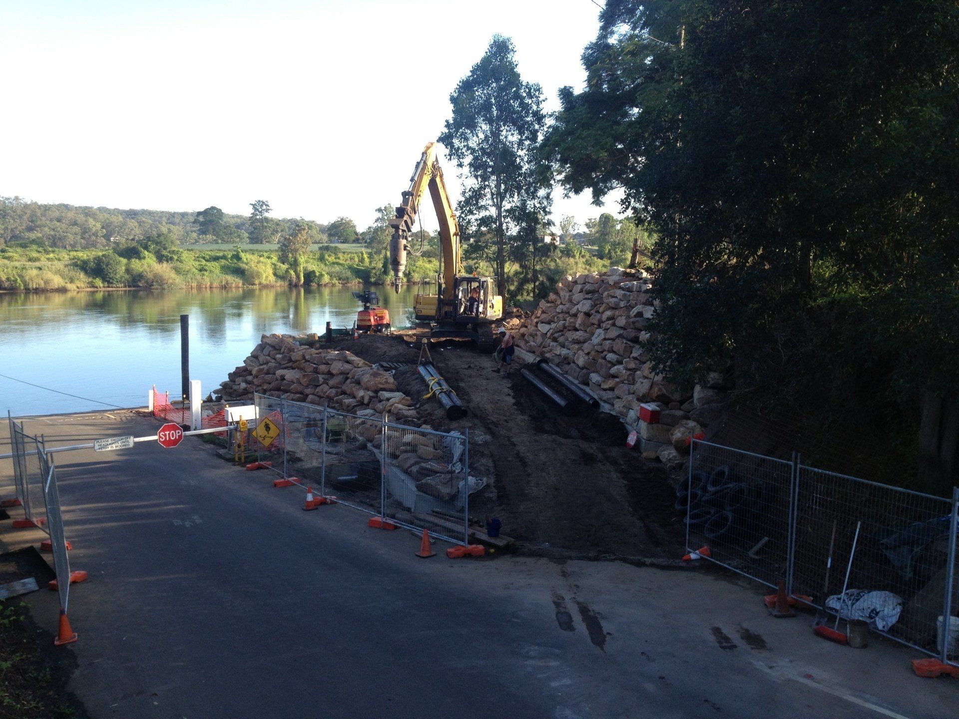 Massive digger working onsite