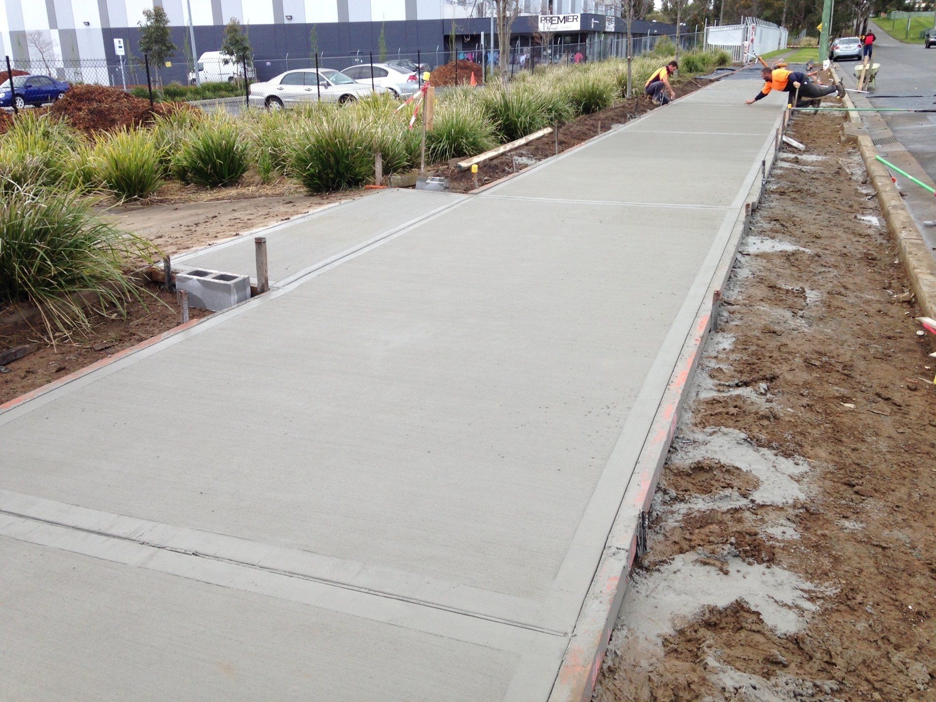 Paving work being carried out