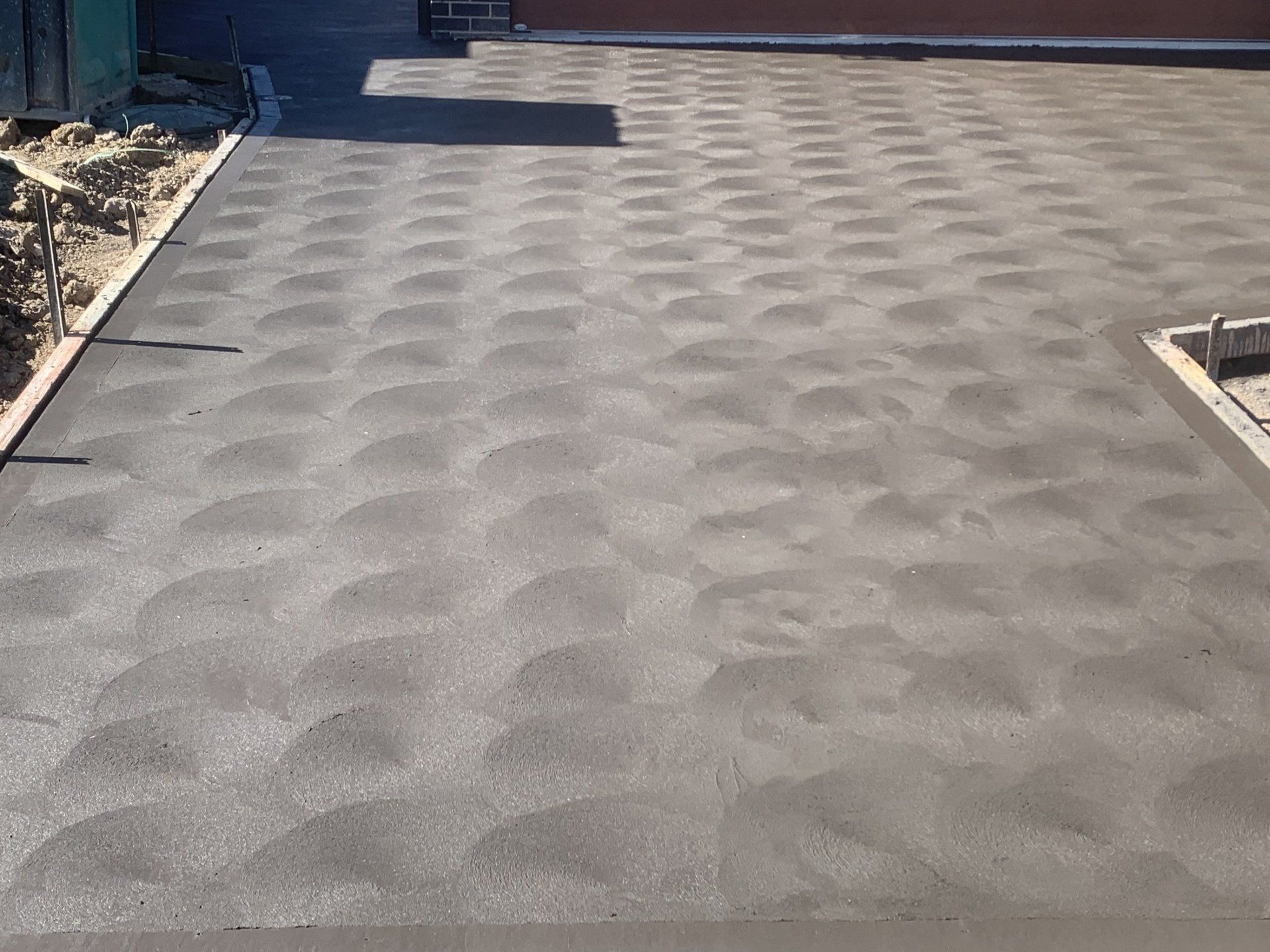 freshly laid concrete