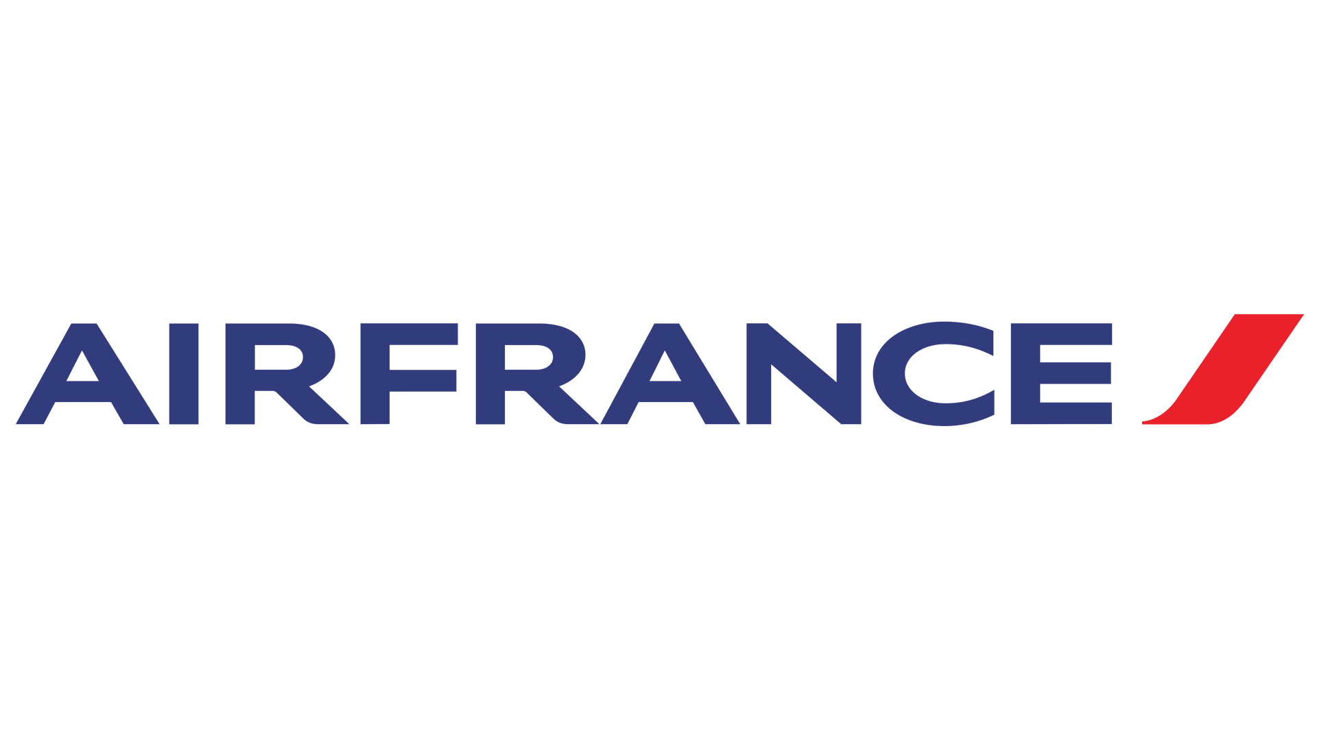 the airfrance logo is blue , red and white on a white background .