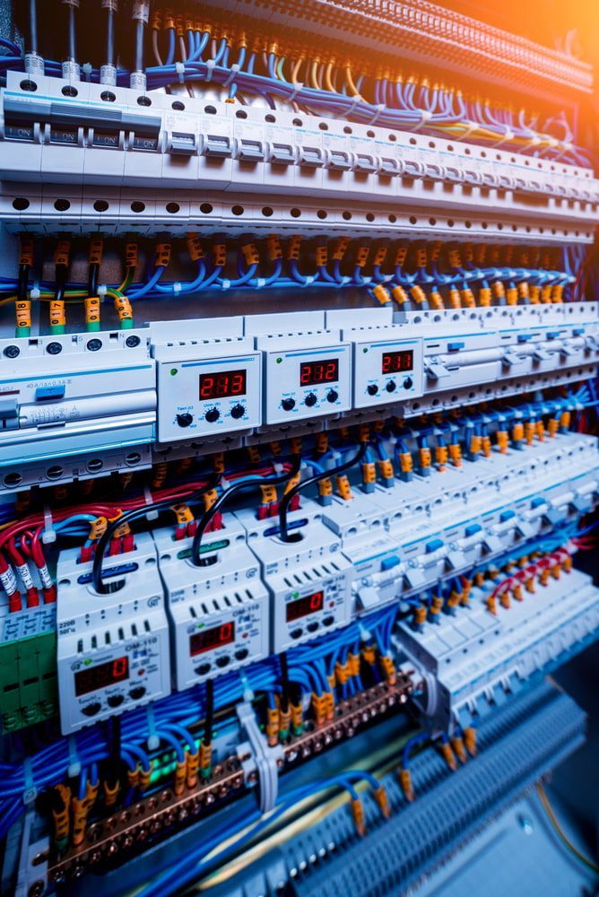 Close-up of an Electrical Control Panel With Various Wires and Digital Displays — FAW Electrical in Southern Highlands, NSW