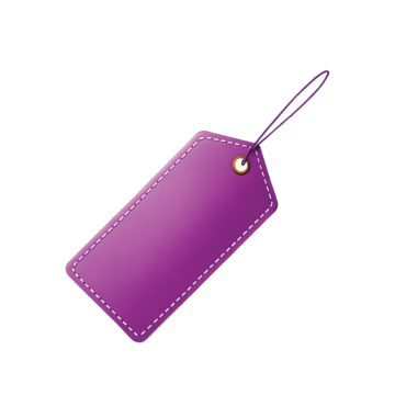 Yellow blank tag with black string attached.