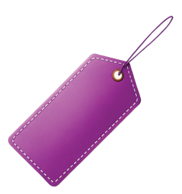 Yellow blank tag with black string attached.