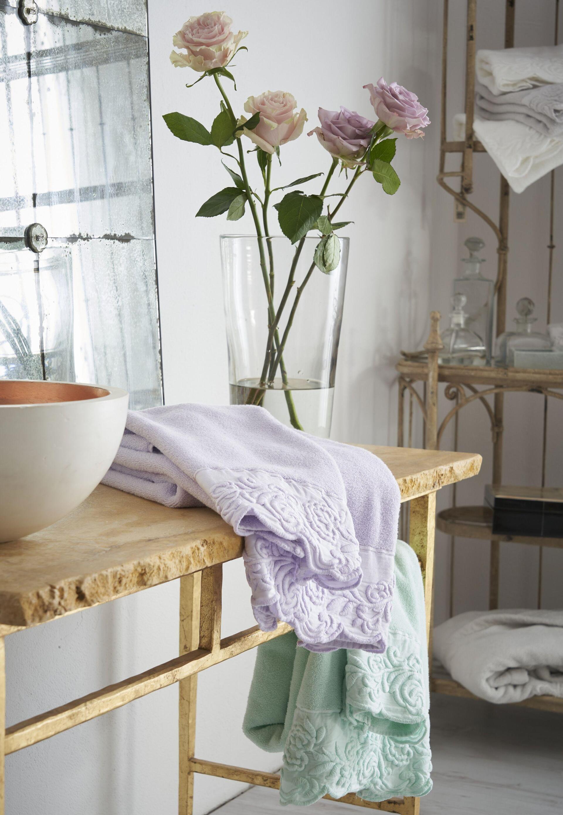 Asciugamani in cotone balza ricamata Dune Merveille Mastro Raphael - Ugo Home bologna