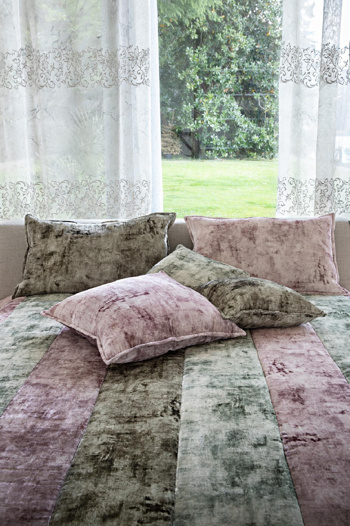 Tiziano Quilt (Trapunta) in velluto a righe patchwork di mastro raphael - Ugo Home bologna