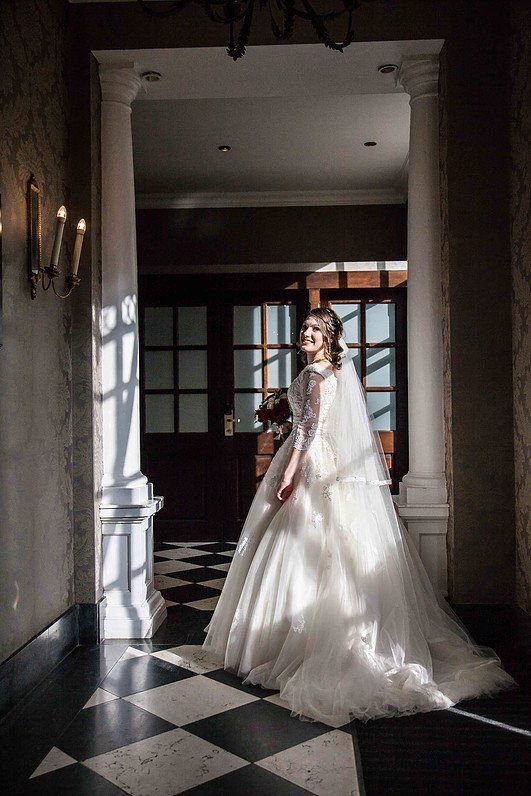 a bride with bride's dress