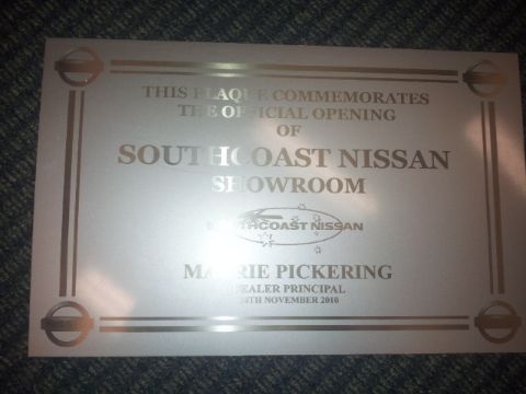 Southcoast nissan showroom  plaque