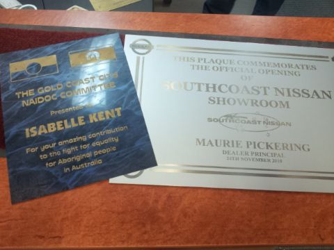 isabelle kent  & southcoast nissan plaque