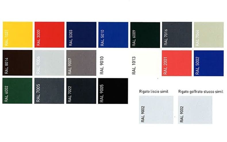 Portoni sezionali Linea Industriale - Colori disponibili