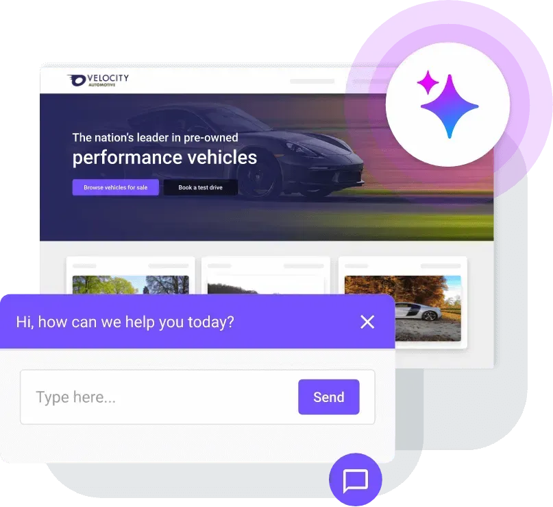 A screenshot of a website asking how can we help you today.