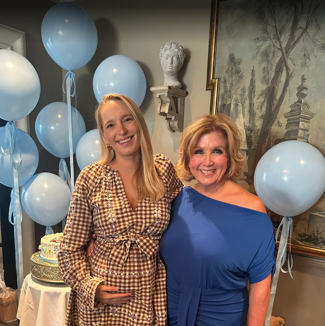 Baby Blue Baby Shower Balloons with ribbons and Happy Clients!