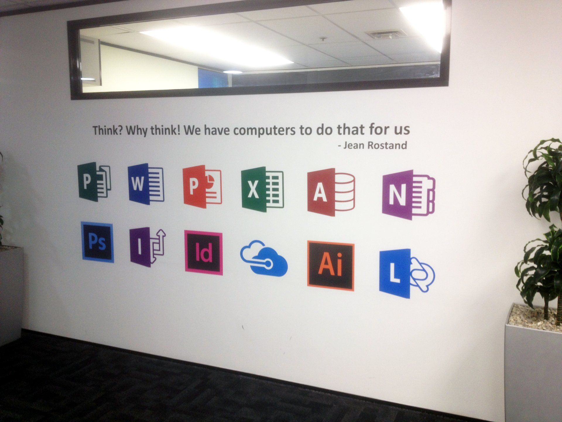 digitally printed computer cut vinyls applied directly to foyer wall