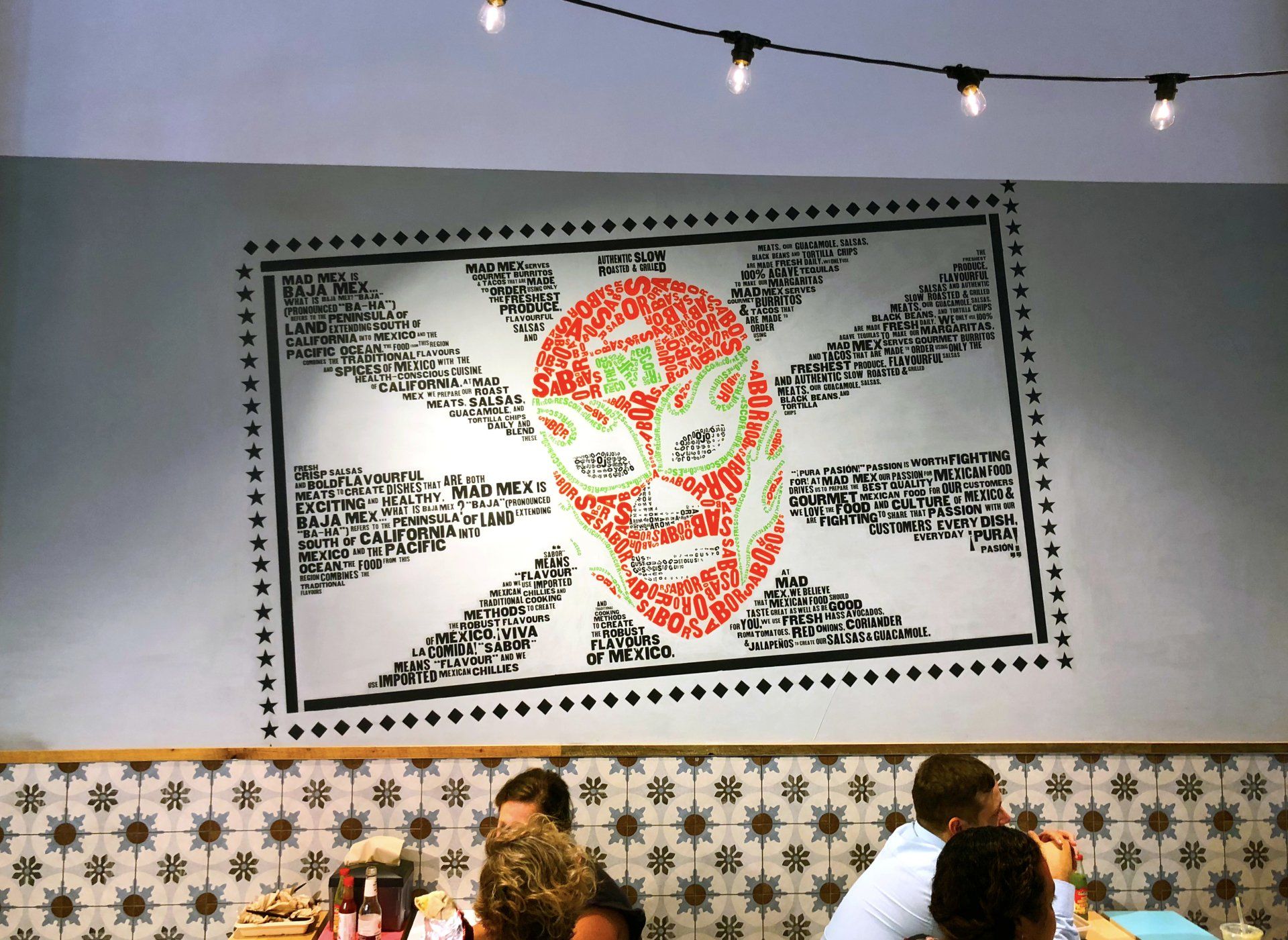 signage graphics hand painted directly onto shop wall