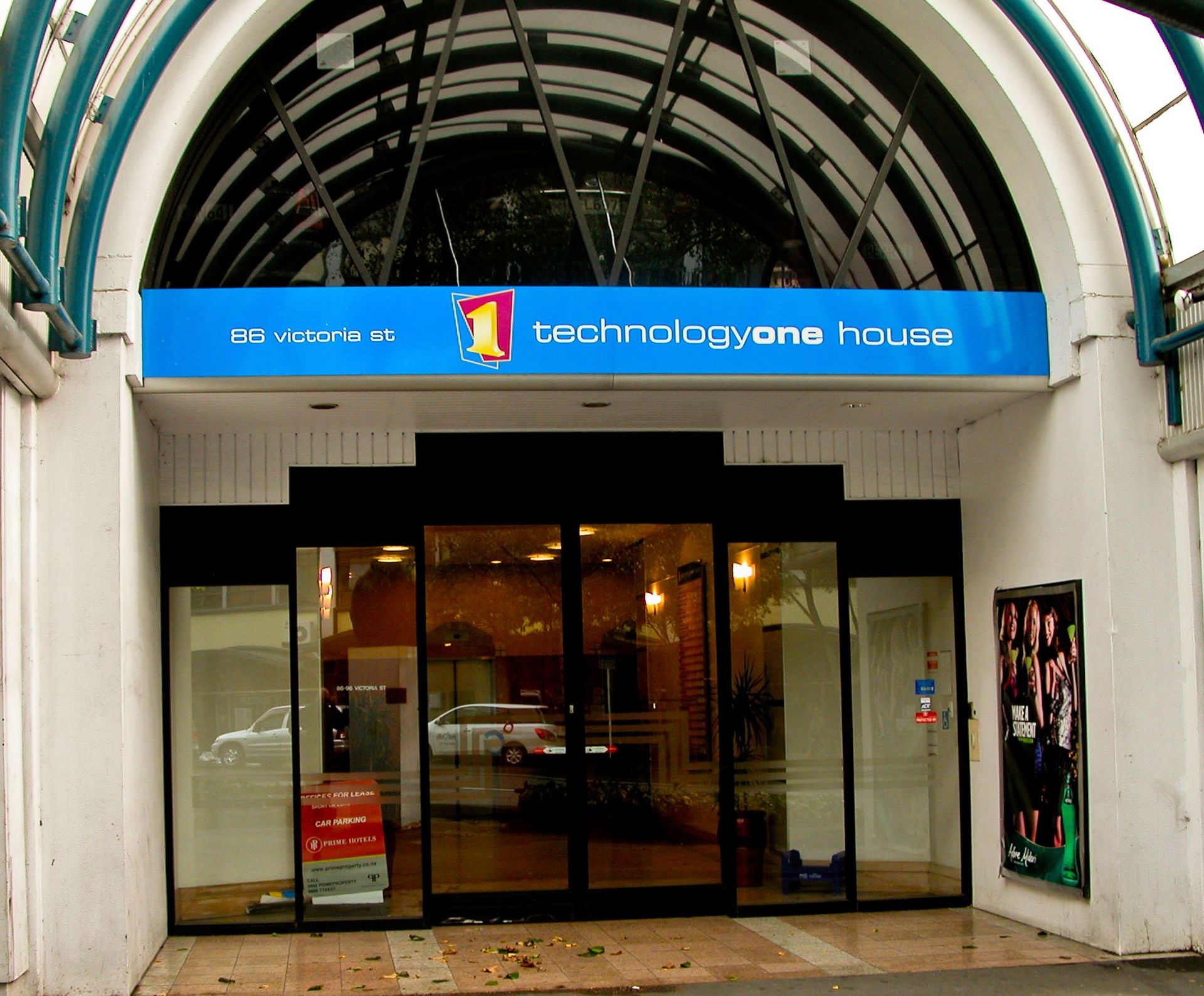 ACM sign installed onto building