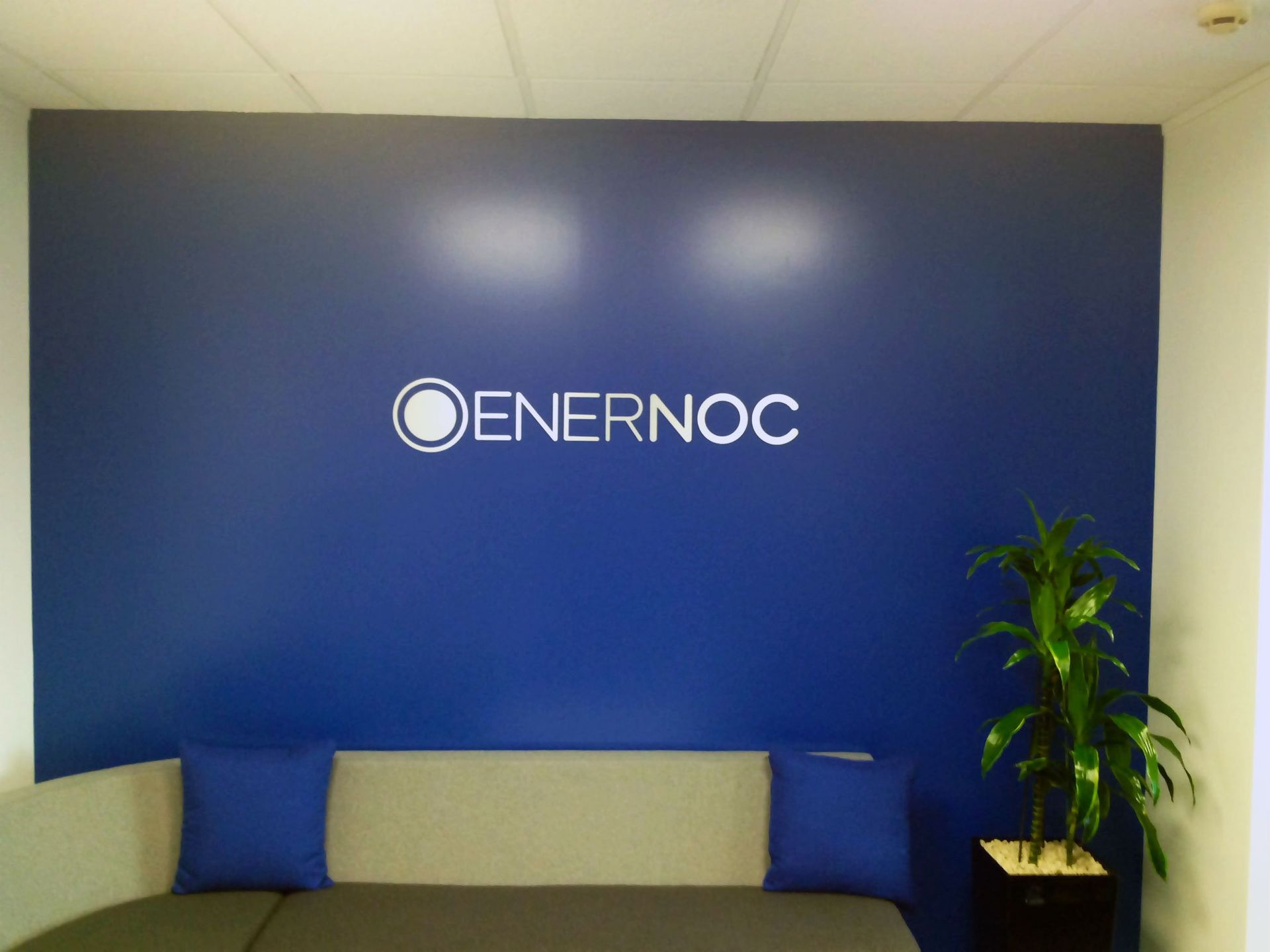 Laser cut letters installed onto reception wall