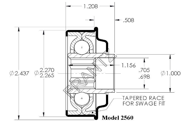 Drawing of Frantz P2560 Power Swage 2.5