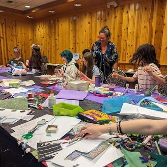 Teens at an art group