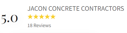 Jacon concrete contractors has a 5.0 rating with 18 reviews