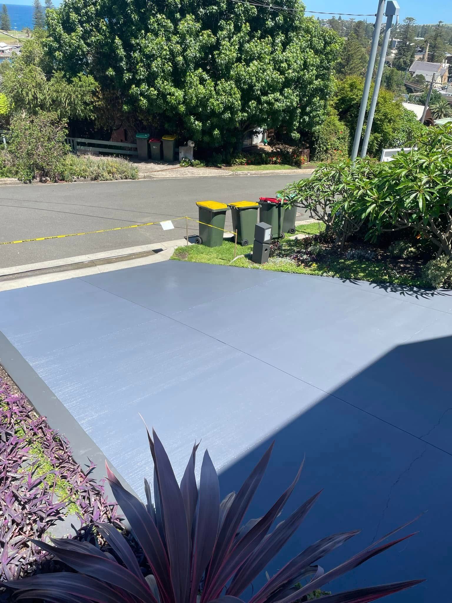 A view of a street from a balcony with a plant in the foreground — Karl Witt Painter & Decorator In Albion Park, NSW