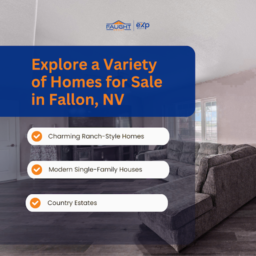 Explore various homes for sale in Fallon, NV—ranch, single-family homes, and country estates.