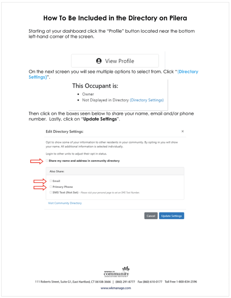 How to be Included in the Directory