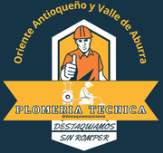 Logo: Plumber giving thumbs up, text