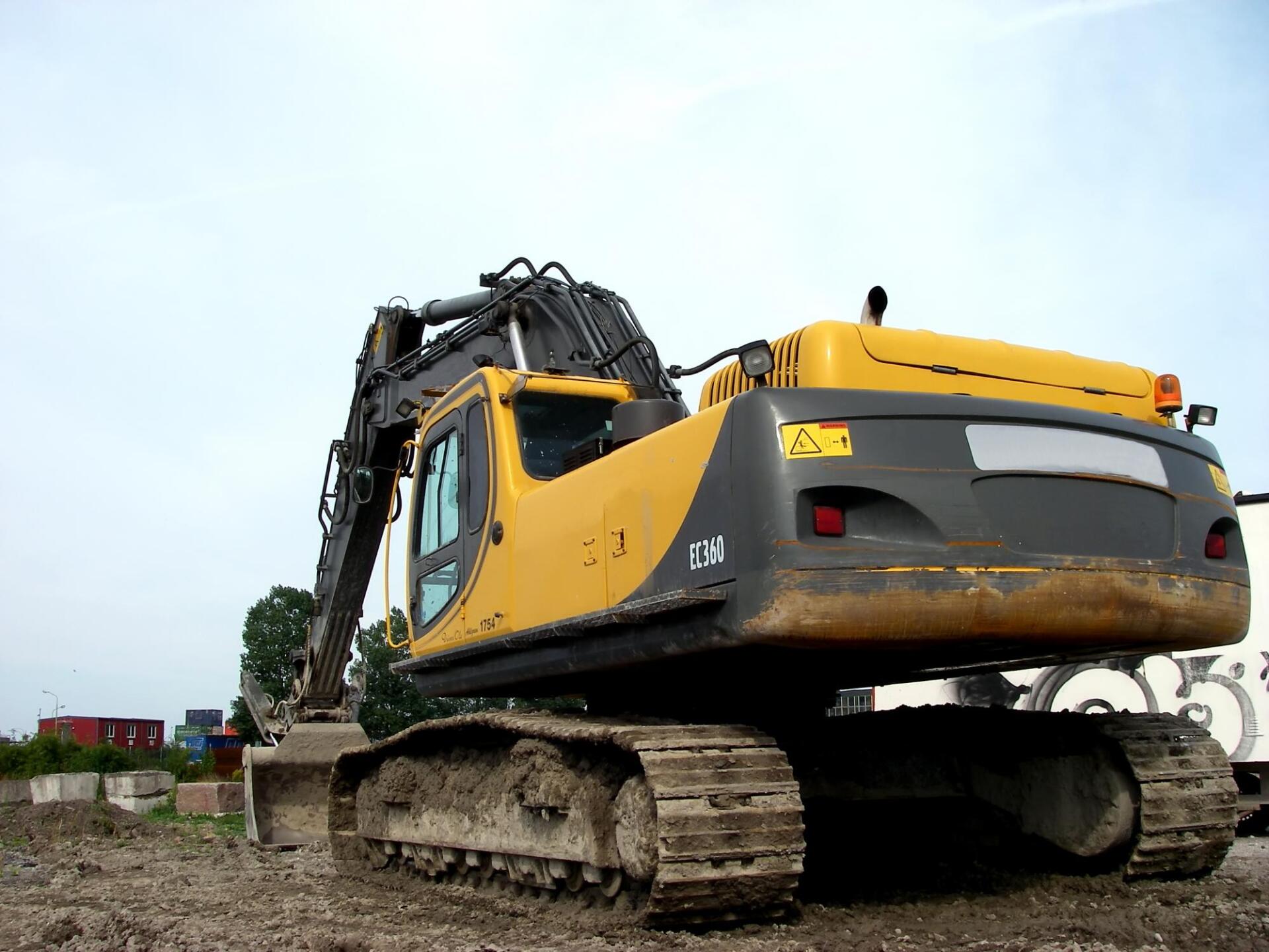 excavator truck in the ground