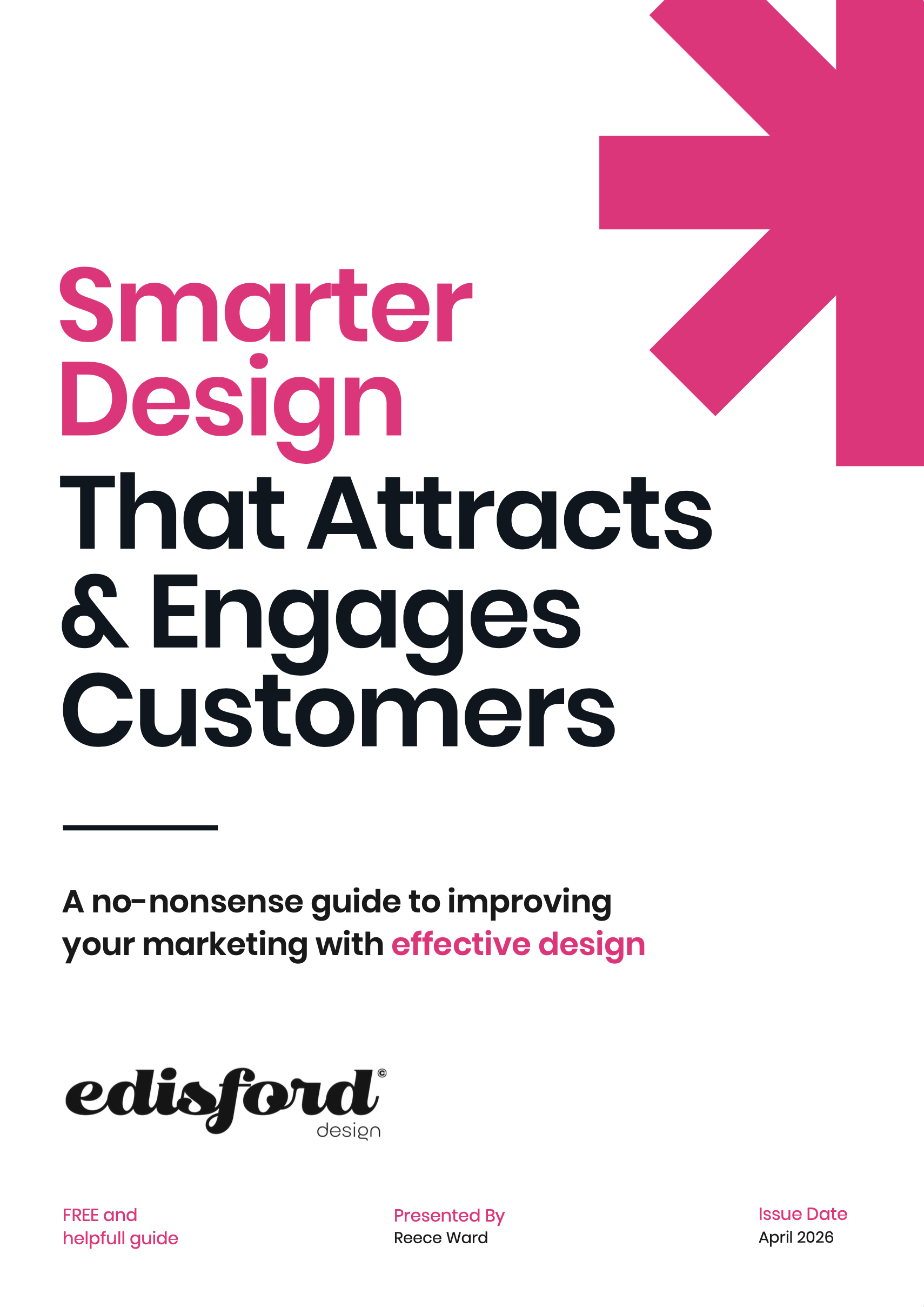 Pink and black book cover reading “Smarter Design That Attracts & Engages Customers”