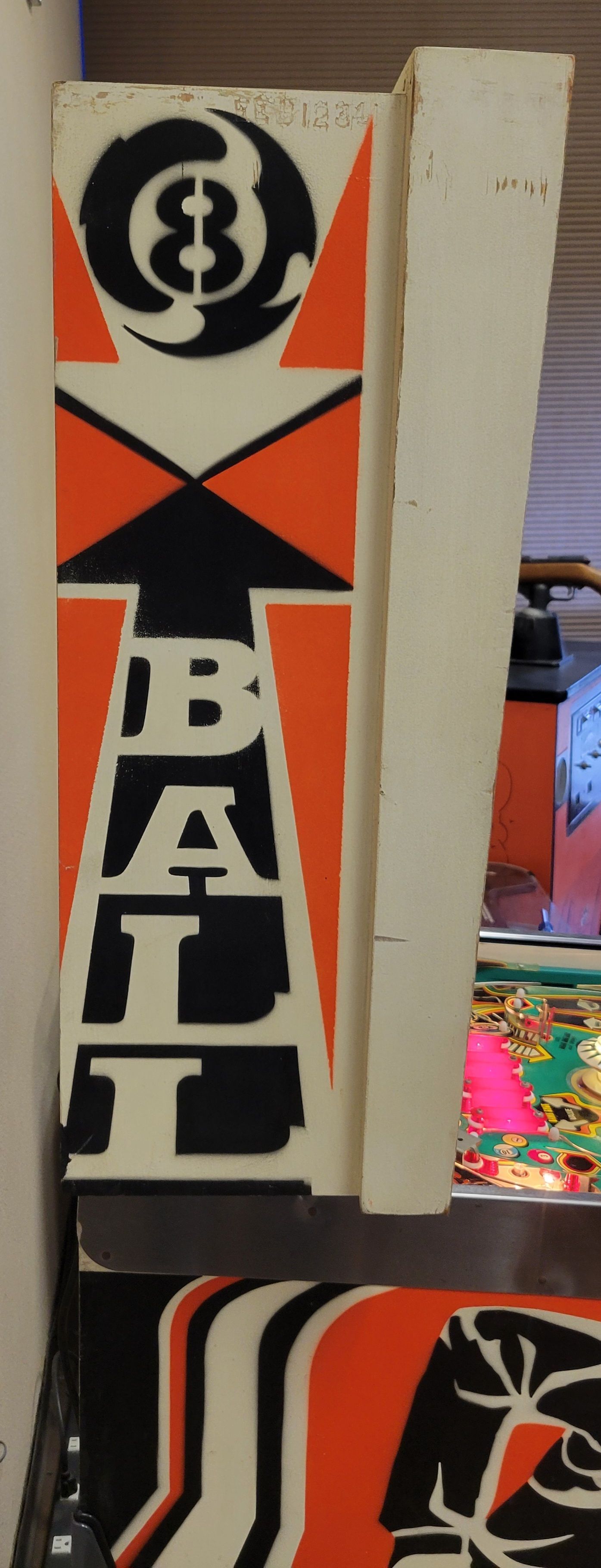 A close up of a sign that says ball on it