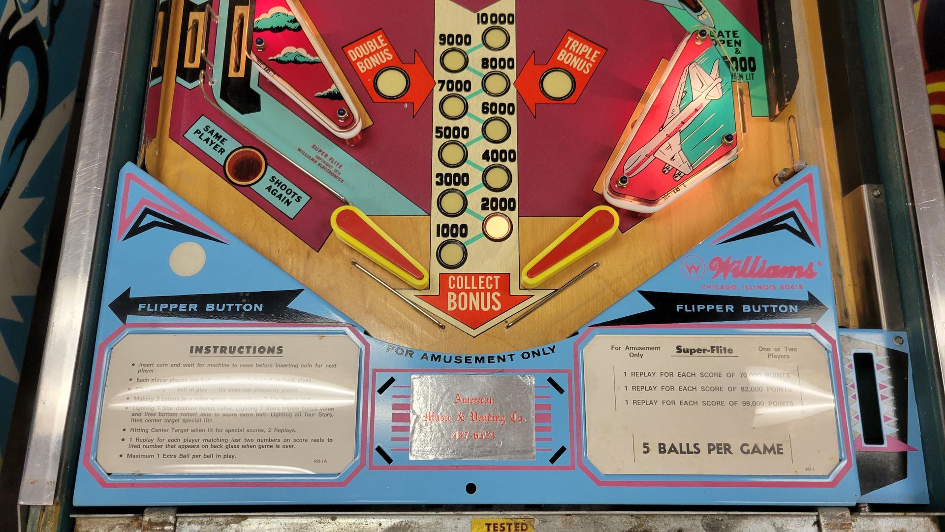 A close up of a pinball machine with a blue border