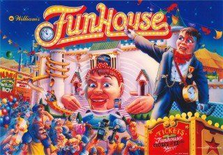 The cover of a pinball game called funhouse