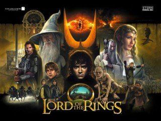 A poster for the lord of the rings with a lot of characters on it.