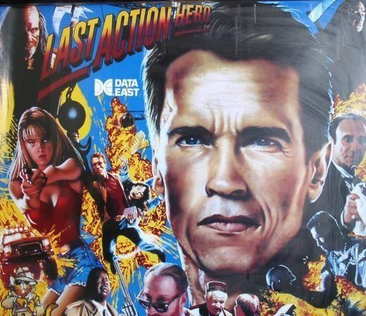 An arnold schwarzenegger poster for last action hero