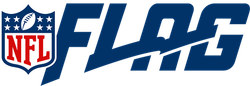NFL FLAG logo with red NFL shield and blue stylized FLAG text on white background