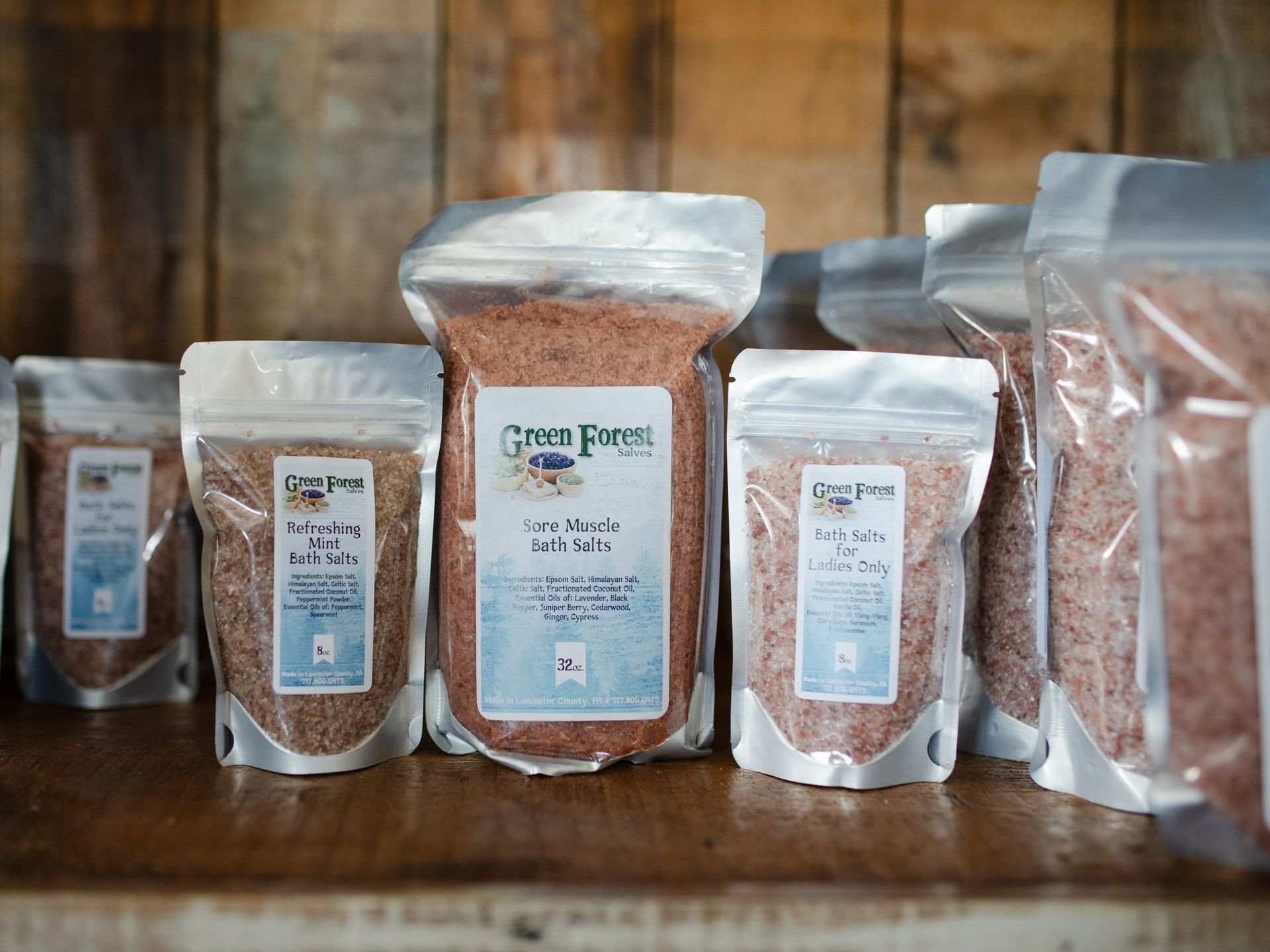 Eco-friendly bath salts from Green Forest Soaps – natural botanicals for stress relief and relaxation