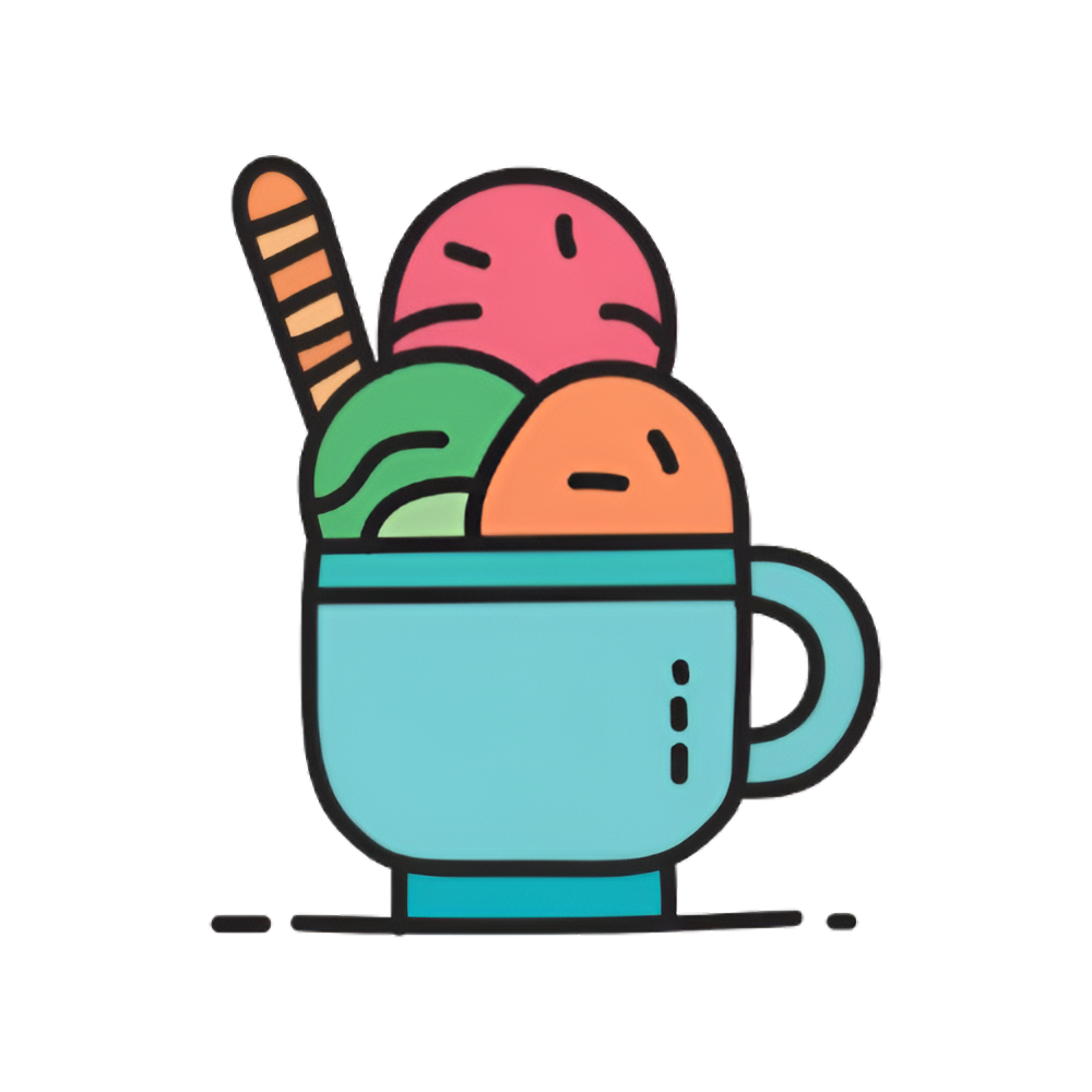 Ice Cream Sundae in a Blue Mug — Happy Hills Ice Creamery In Atherton, QLD