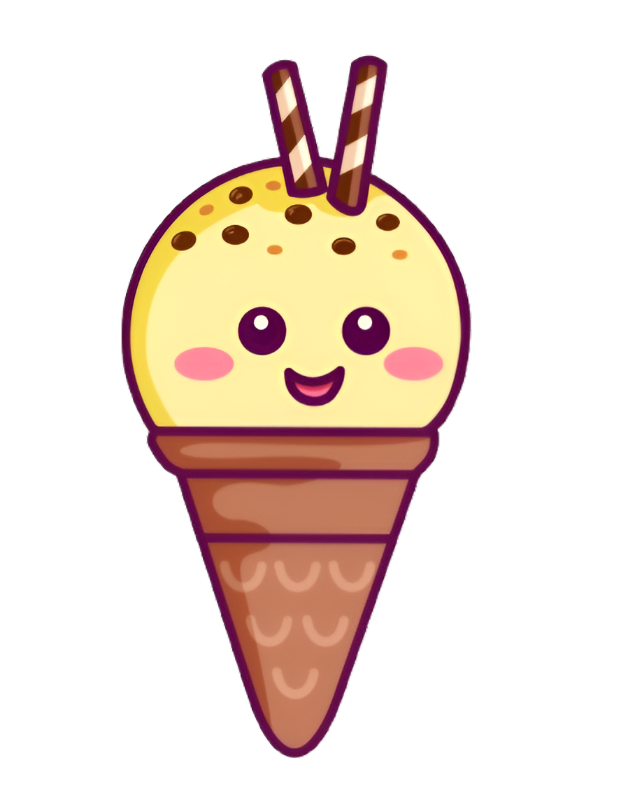 Smiling Ice Cream Cone With Yellow Ice Cream — Happy Hills Ice Creamery In Atherton, QLD