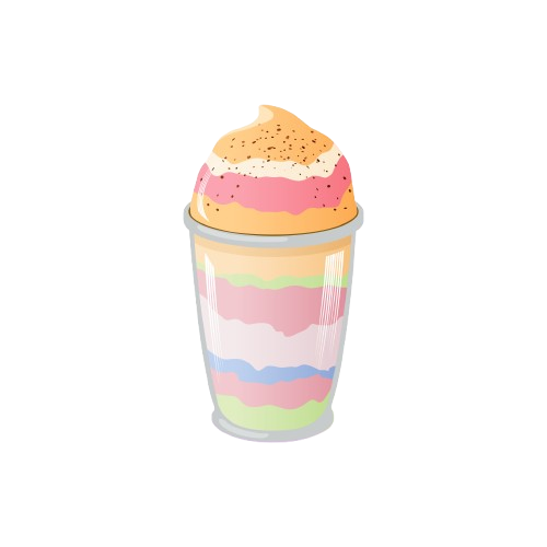 Colorful Layered Milkshake in a Clear Cup — Happy Hills Ice Creamery In Atherton, QLD