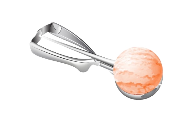 Ice Cream Scoop With Orange Ice Cream Ball — Happy Hills Ice Creamery In Atherton, QLD