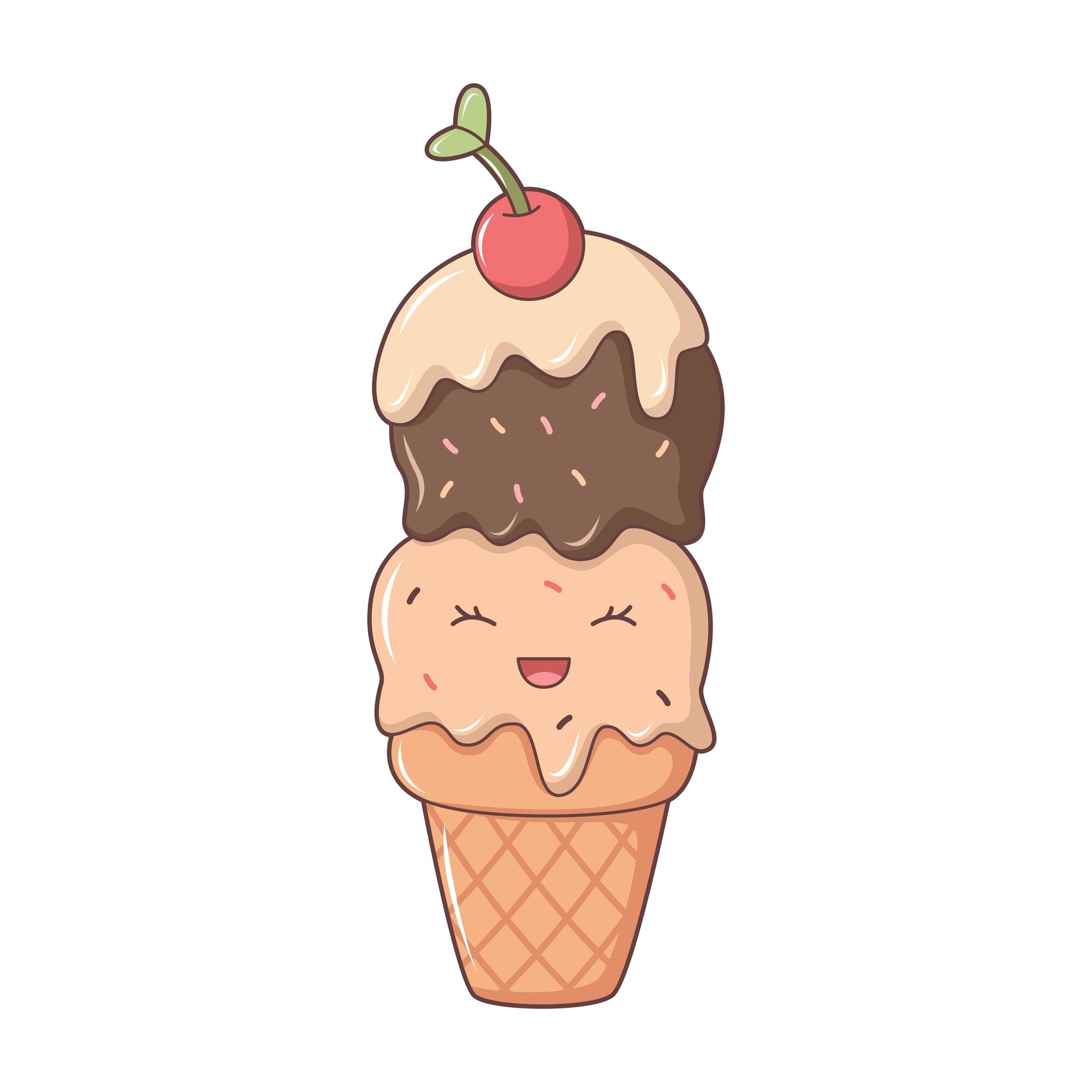 Cute Ice Cream Character Design Illustration — Happy Hills Ice Creamery In Atherton, QLD 