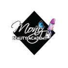 A logo for a beauty academy with a butterfly and lipstick.