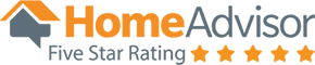 The home advisor logo has five stars on it