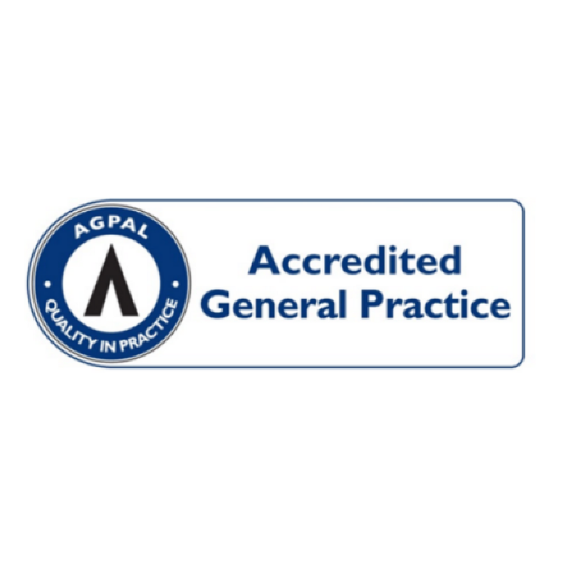 an accredited general practice logo on a white background
