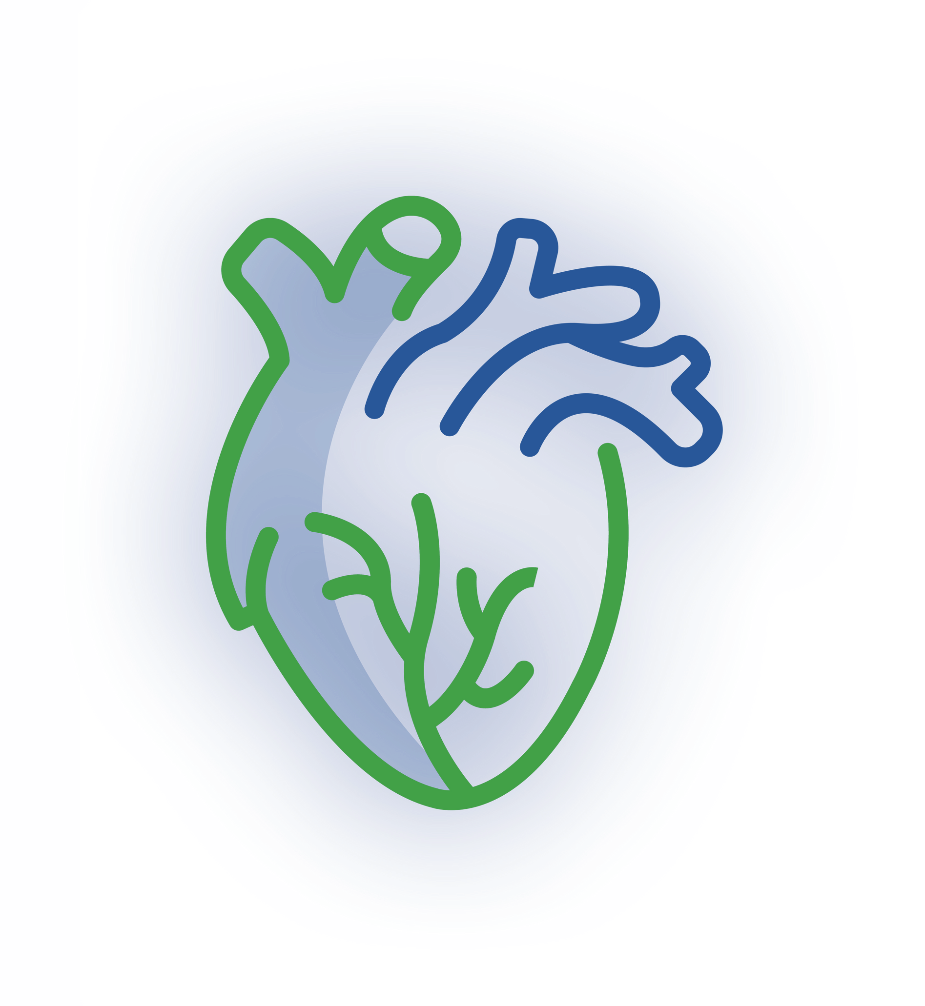 a green icon of a human heart on a white background .